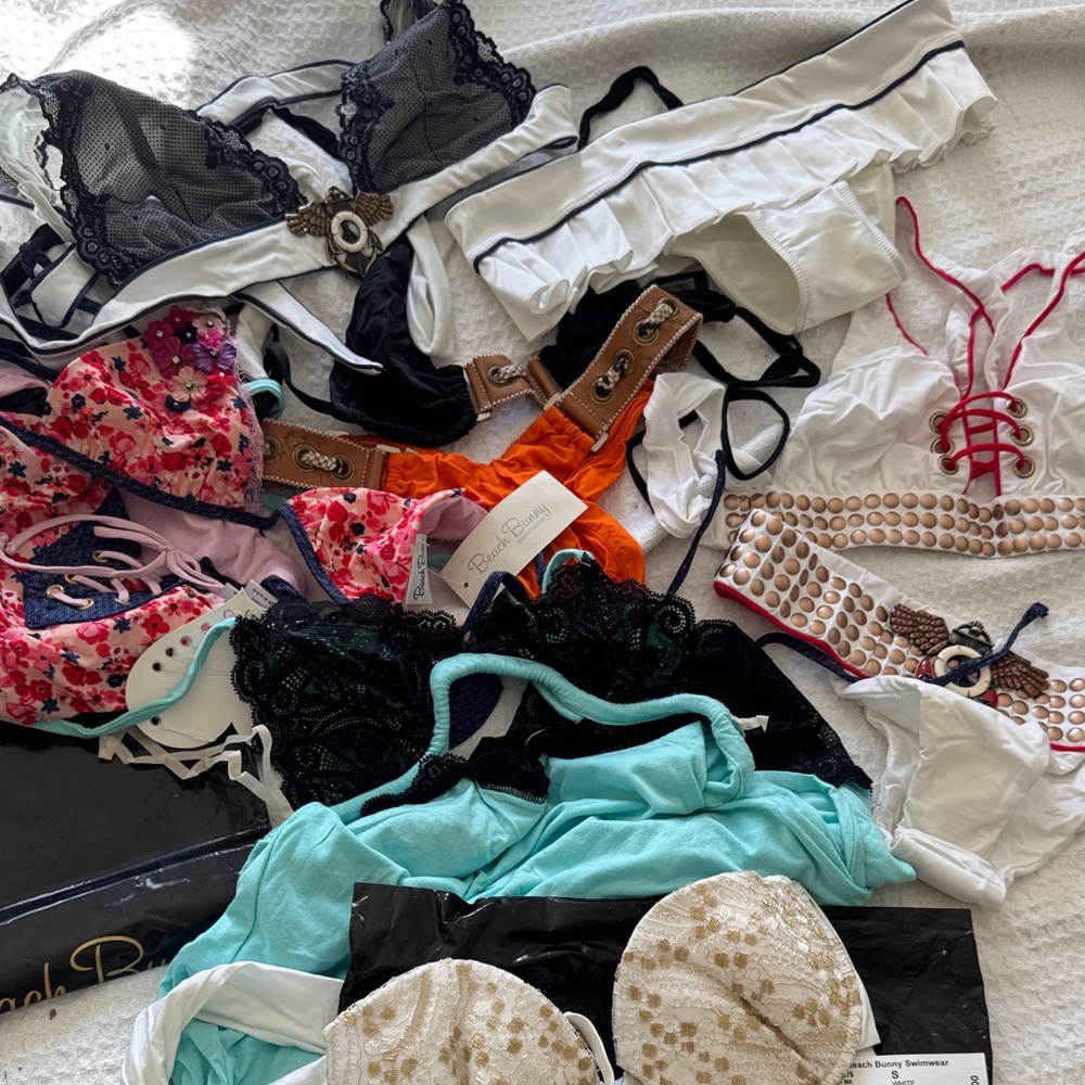 Fabric lot of beach, bunny, bikinis, tops, bottoms, coverups, vintage old older